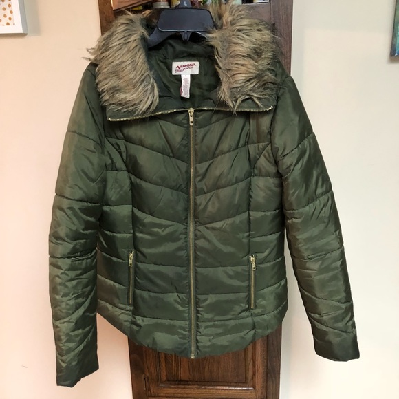 Arizona Jean Company Jackets & Blazers - Arizona Jean Co. Coat With Fur Collar, Size Large